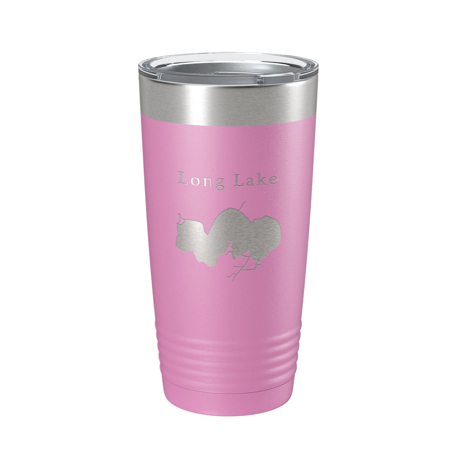 Long Lake Map Tumbler Travel Mug Insulated Laser Engraved Coffee Cup Illinois 20 oz