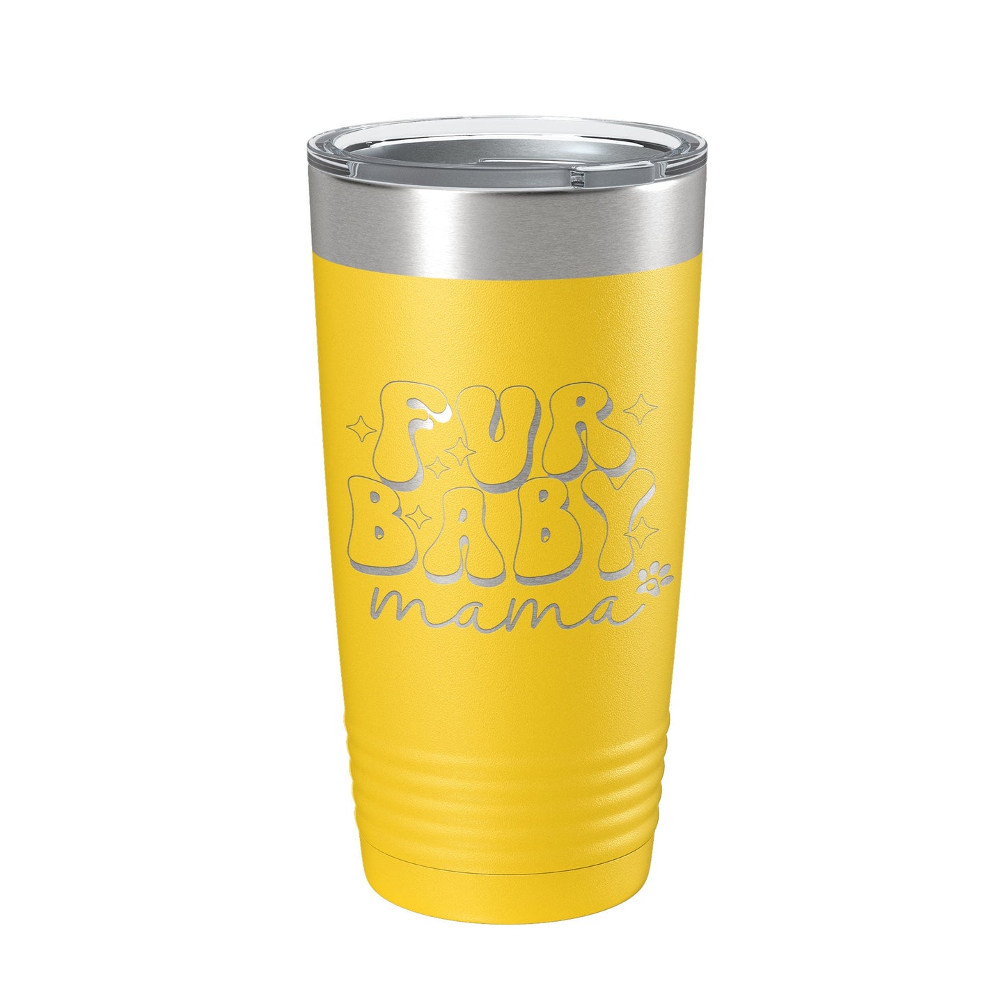 Fur Baby Mama Tumbler Dog Lover Travel Mug Gift Retro Insulated Laser Engraved Coffee Cup 20 oz-19
