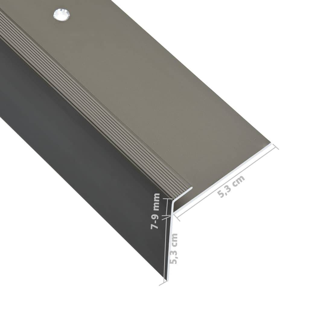 NNEVL F-shape Stair Nosings 15 pcs Aluminium 134 cm Brown-4