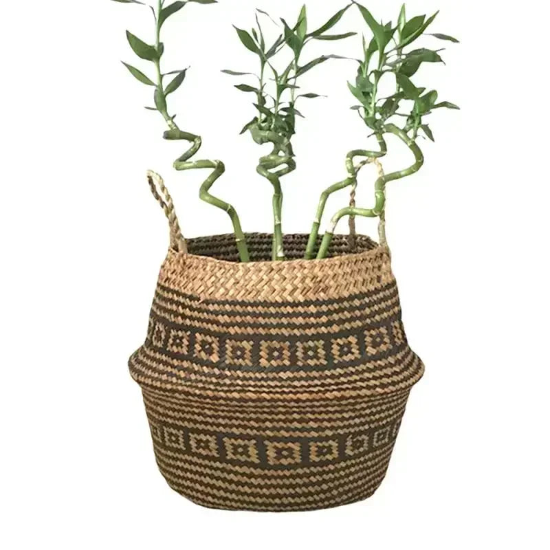 NNEOBA Foldable Handmade Rattan Woven Storage Basket-3