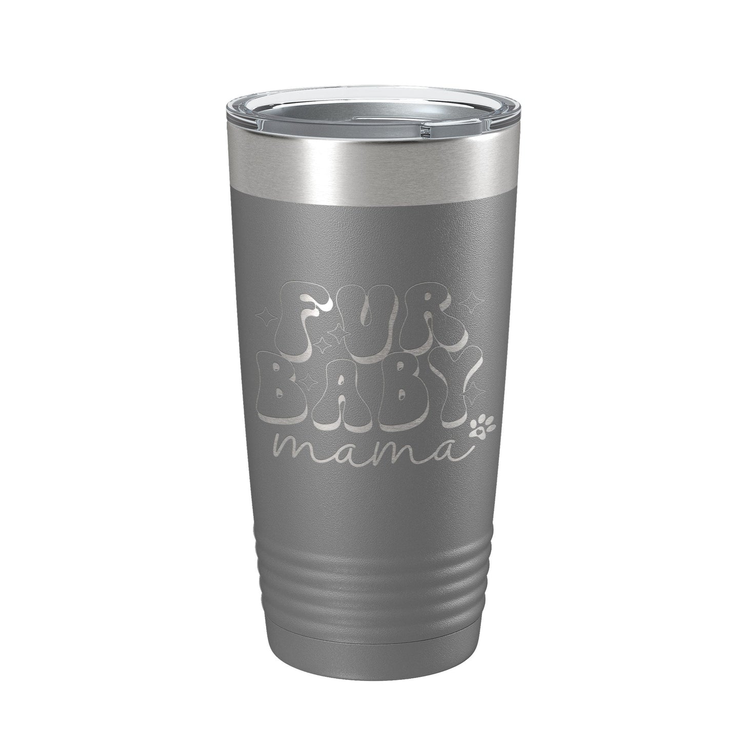 Fur Baby Mama Tumbler Dog Lover Travel Mug Gift Retro Insulated Laser Engraved Coffee Cup 20 oz-16