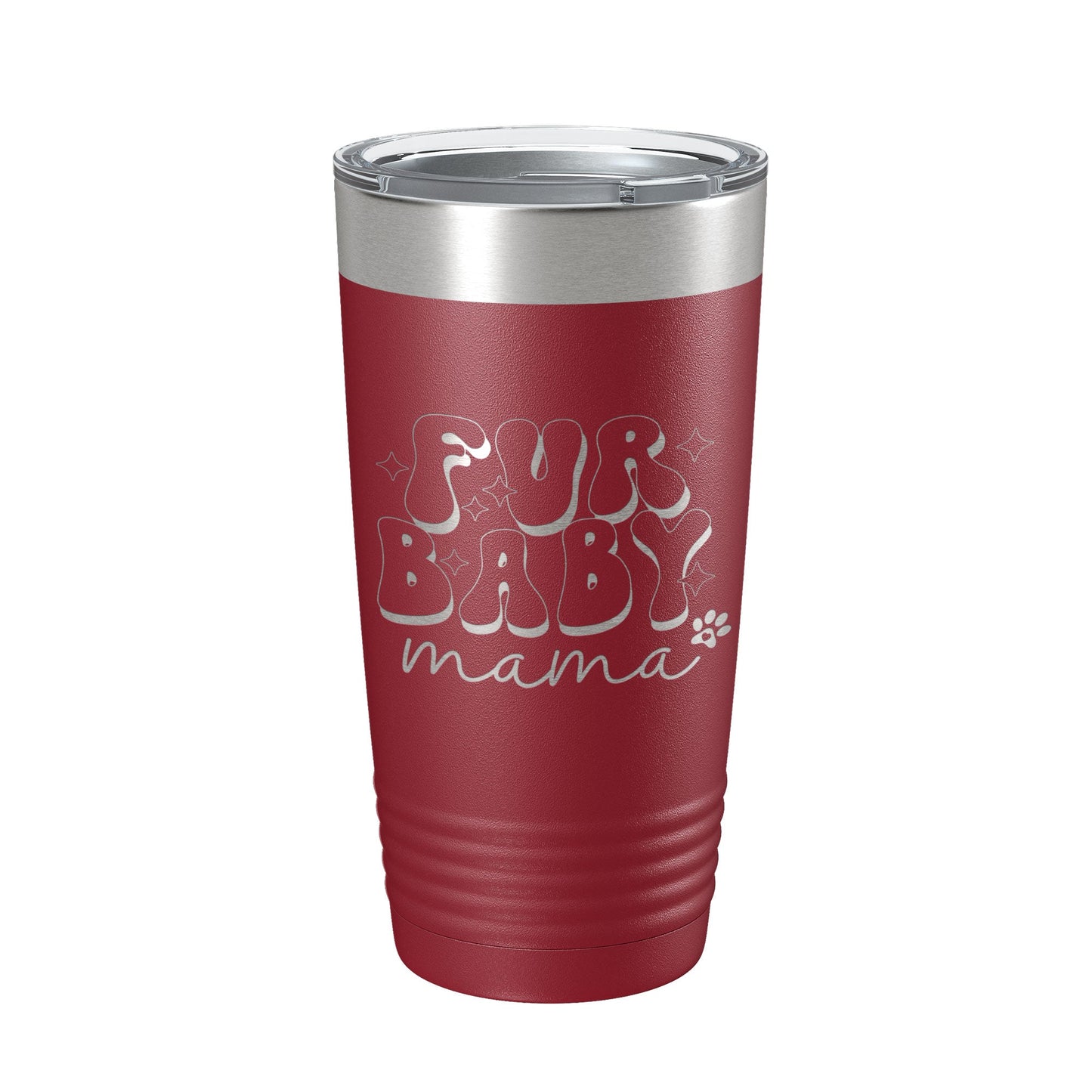 Fur Baby Mama Tumbler Dog Lover Travel Mug Gift Retro Insulated Laser Engraved Coffee Cup 20 oz-18