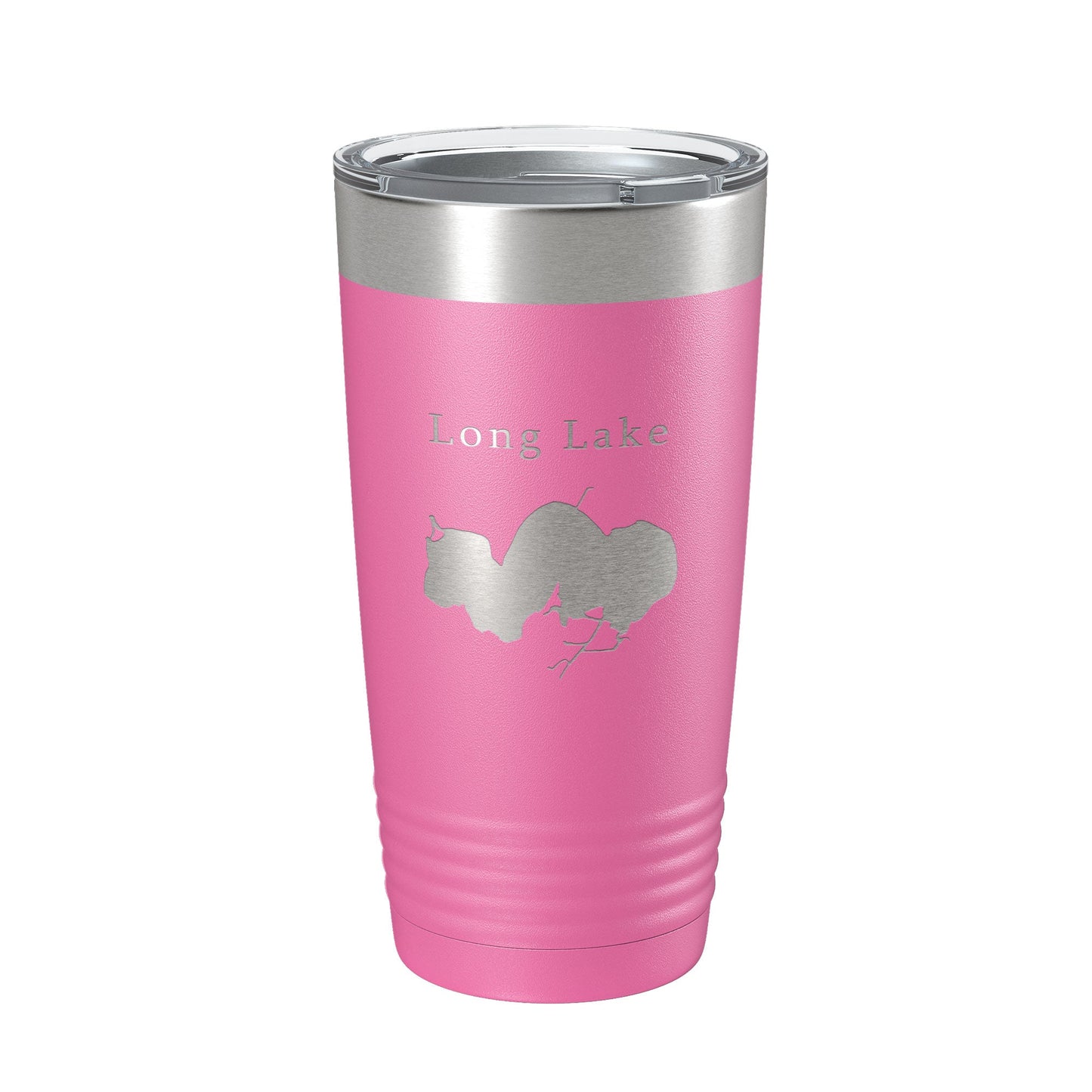 Long Lake Map Tumbler Travel Mug Insulated Laser Engraved Coffee Cup Illinois 20 oz