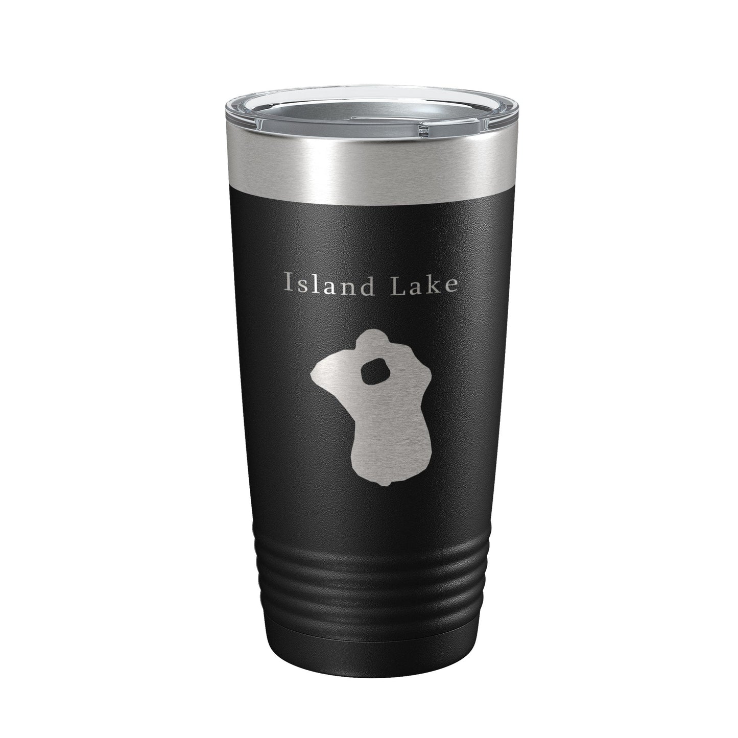 Island Lake Map Tumbler Travel Mug Insulated Laser Engraved Coffee Cup Florida 20 oz-0