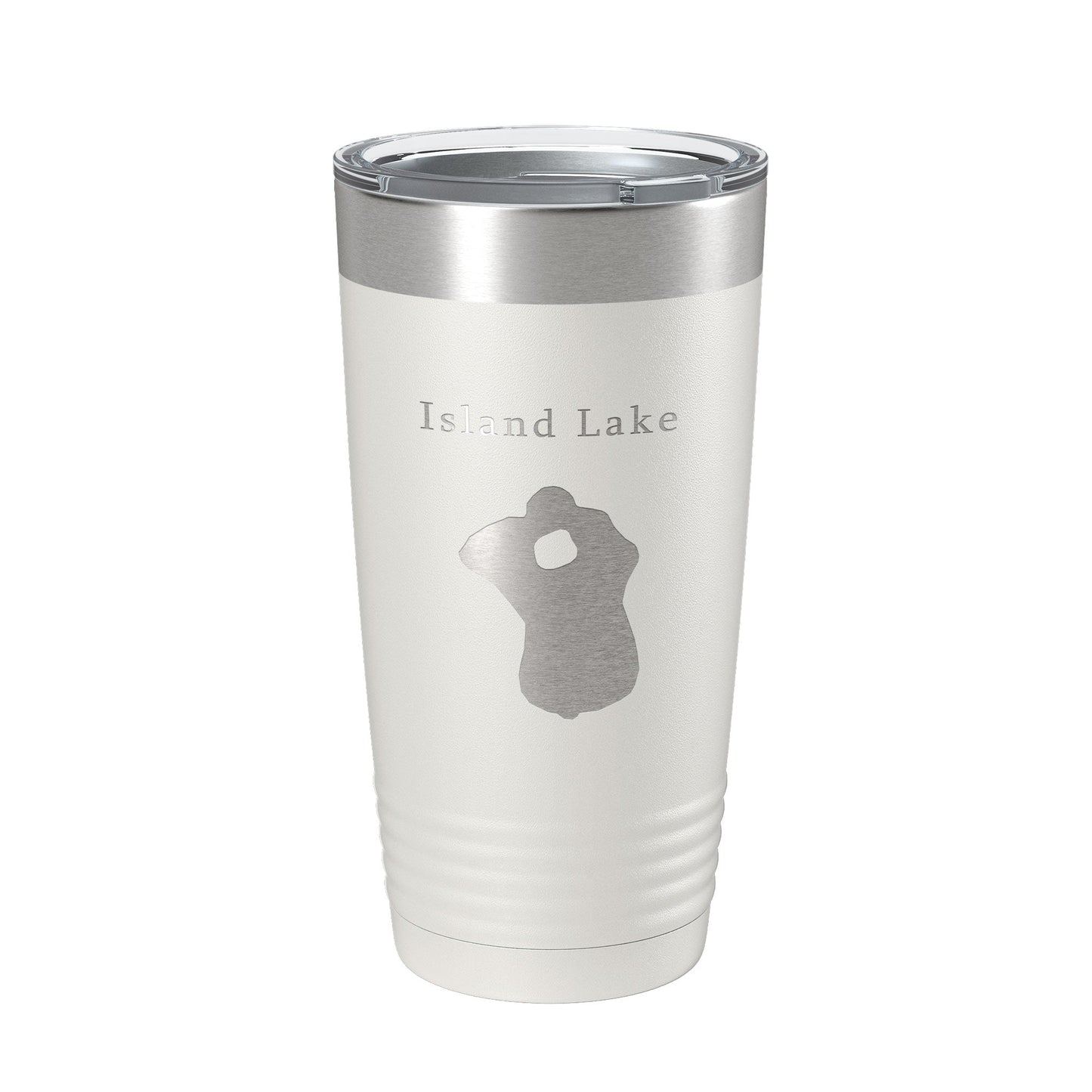 Island Lake Map Tumbler Travel Mug Insulated Laser Engraved Coffee Cup Florida 20 oz-1