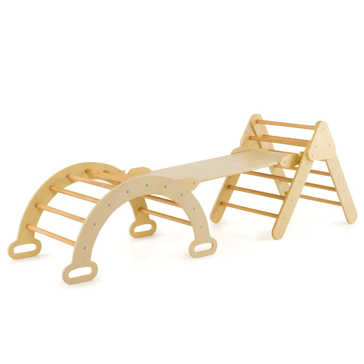NNECW 7-in-1 Wood Triangle Climbing Toys for Toddlers 1+ Years Old-1