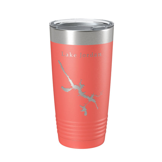 Lake Jordan Map Tumbler Travel Mug Insulated Laser Engraved Coffee Cup Alabama 20 oz-20