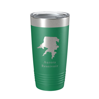 Aurora Reservoir Tumbler Lake Map Travel Mug Insulated Laser Engraved Coffee Cup Colorado 20 oz-9