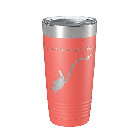 Great Sacandaga Lake Map Tumbler Travel Mug Insulated Laser Engraved Coffee Cup New York 20 oz-20