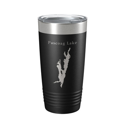 Pascoag Lake Map Tumbler Travel Mug Insulated Laser Engraved Coffee Cup Rhode Island 20 oz-0