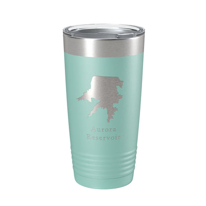 Aurora Reservoir Tumbler Lake Map Travel Mug Insulated Laser Engraved Coffee Cup Colorado 20 oz-12