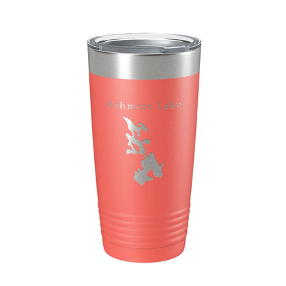 Ashmere Lake Map Tumbler Travel Mug Insulated Laser Engraved Coffee Cup Massachusetts 20 oz-20