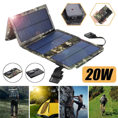 20W Portable Solar Panel Charger - Green-1