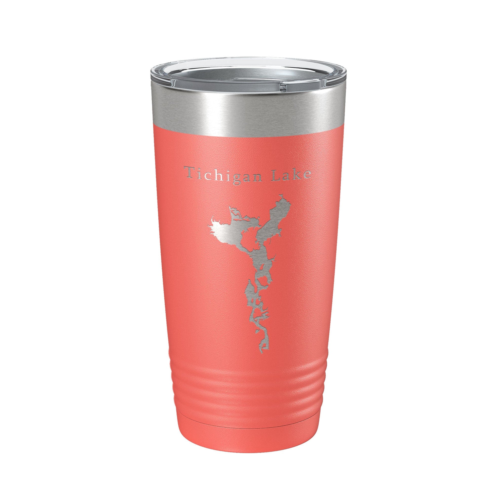 Tichigan Lake Map Tumbler Travel Mug Insulated Laser Engraved Coffee Cup Wisconsin 20 oz-20
