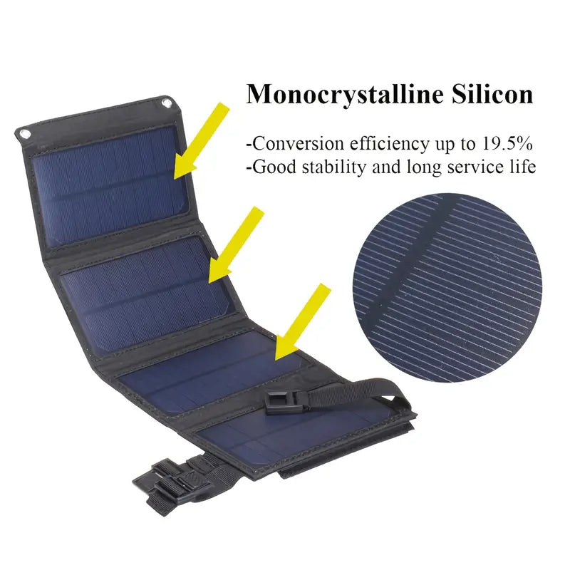 20W Portable Solar Panel Charger - Green-4