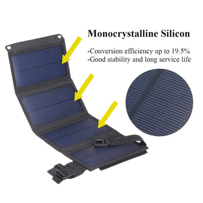 20W Portable Solar Panel Charger - Green-4