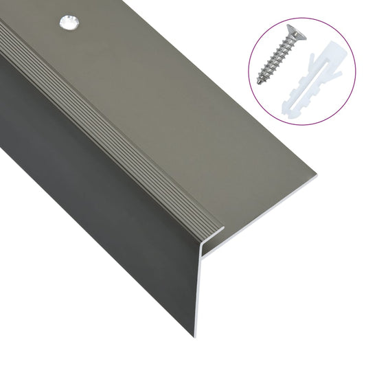 NNEVL F-shape Stair Nosings 15 pcs Aluminium 134 cm Brown-0