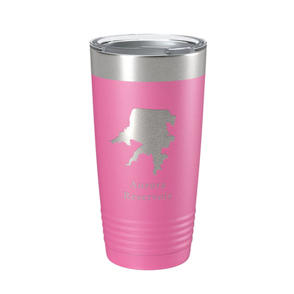 Aurora Reservoir Tumbler Lake Map Travel Mug Insulated Laser Engraved Coffee Cup Colorado 20 oz-11