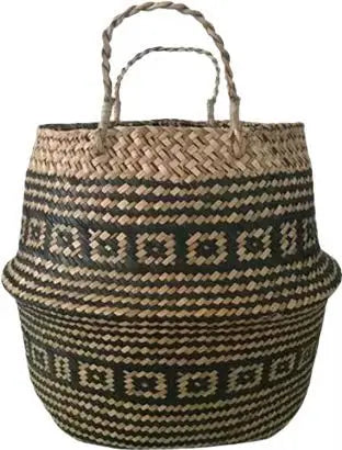 NNEOBA Foldable Handmade Rattan Woven Storage Basket-0