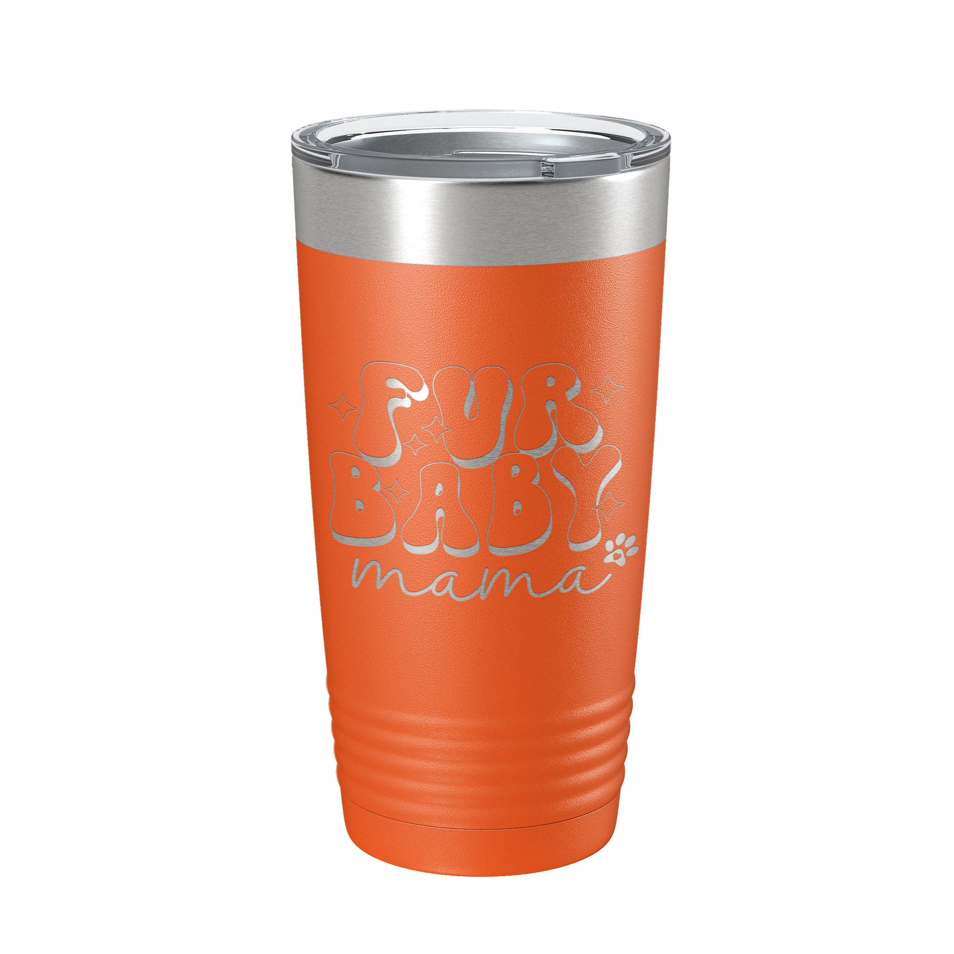 Fur Baby Mama Tumbler Dog Lover Travel Mug Gift Retro Insulated Laser Engraved Coffee Cup 20 oz-17