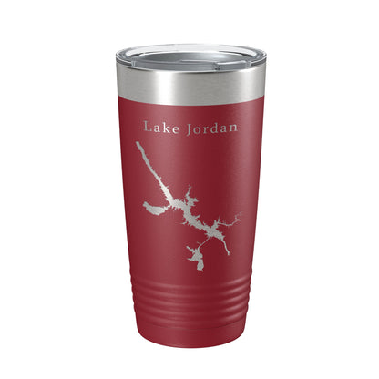 Lake Jordan Map Tumbler Travel Mug Insulated Laser Engraved Coffee Cup Alabama 20 oz-18