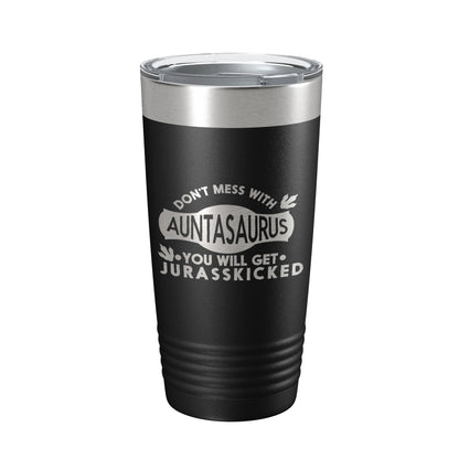 Auntasaurus Tumbler Funny Aunt Gift Travel Mug Jurassic Insulated Laser Engraved Coffee Cup Dinosaur 20 oz-5
