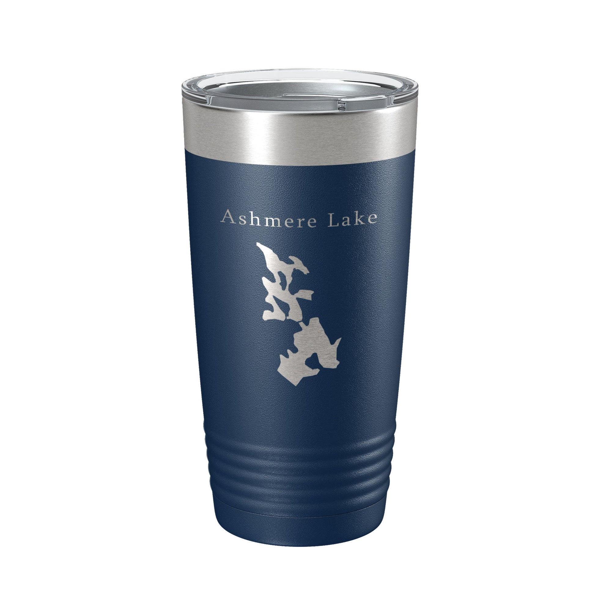 Ashmere Lake Map Tumbler Travel Mug Insulated Laser Engraved Coffee Cup Massachusetts 20 oz-2