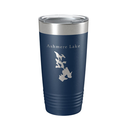 Ashmere Lake Map Tumbler Travel Mug Insulated Laser Engraved Coffee Cup Massachusetts 20 oz-8