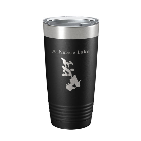 Ashmere Lake Map Tumbler Travel Mug Insulated Laser Engraved Coffee Cup Massachusetts 20 oz-0