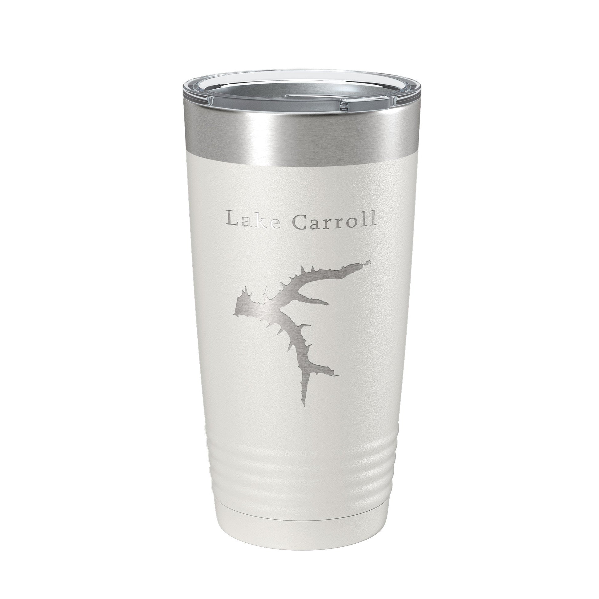 Lake Carroll Map Tumbler Travel Mug Insulated Laser Engraved Coffee Cup Illinois 20 oz-1