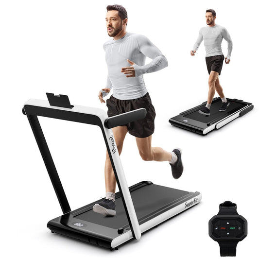 NNECW 3HP Electric Running Machine with LED Display &amp;amp; Workout APP for Home-Black-0